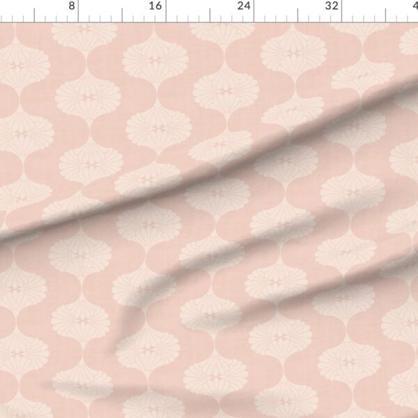 Blush Ginkgo Fans in Flowing Symmetrical for Calm Interiors Linen Texture Blush Ginkgo Fans in Flowing Symmetrical for Calm Interiors Linen Texture