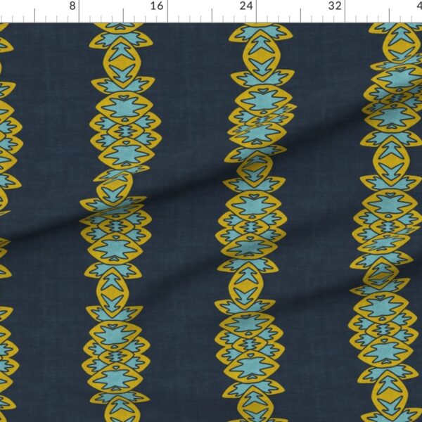 Ornamental stripe with navy background gold accents & teal details textured Ornamental stripe with navy background gold accents & teal details textured
