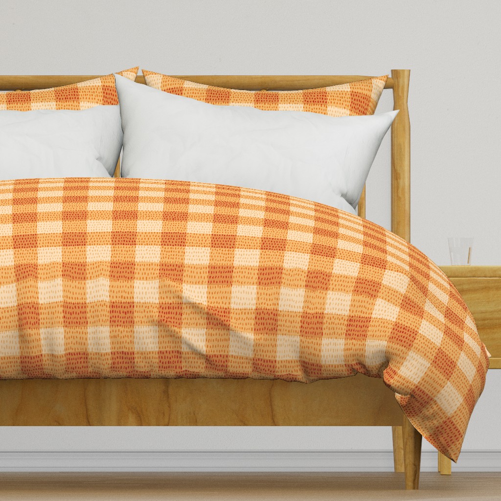 Warm Orange & Cream Gingham Check Cozy Autumn Fall Plaid Forest Pals - Image 7