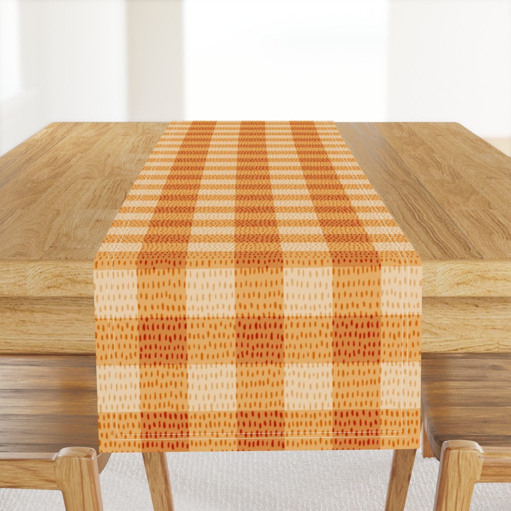 Warm Orange & Cream Gingham Check Cozy Autumn Fall Plaid Forest Pals - Image 6