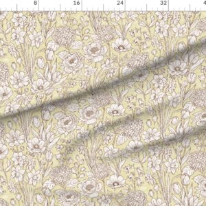 vintage-cottage-country-flowers-hand-drawn-floral-grainy-texture-lime