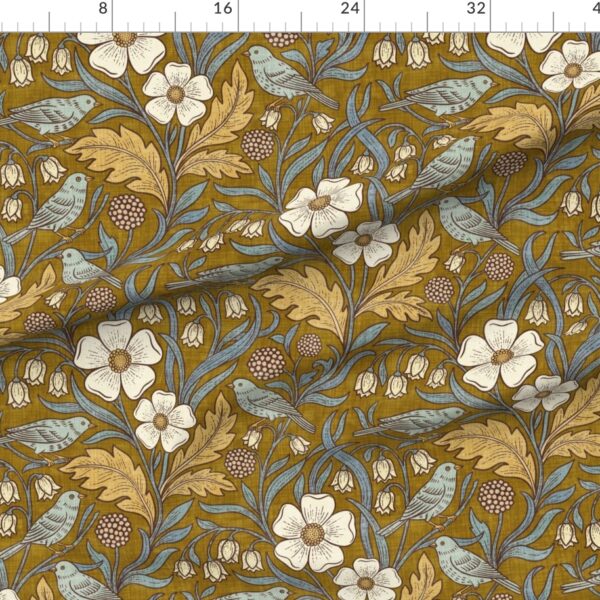 Morris inspired songbirds & florals hand drawn vintage botanical Olive Morris inspired songbirds & florals hand drawn vintage botanical Olive
