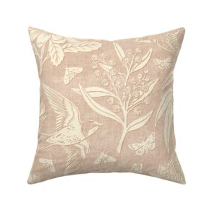Australian Native Botanical Swallow & Protea Linen Texture 3D – Blush