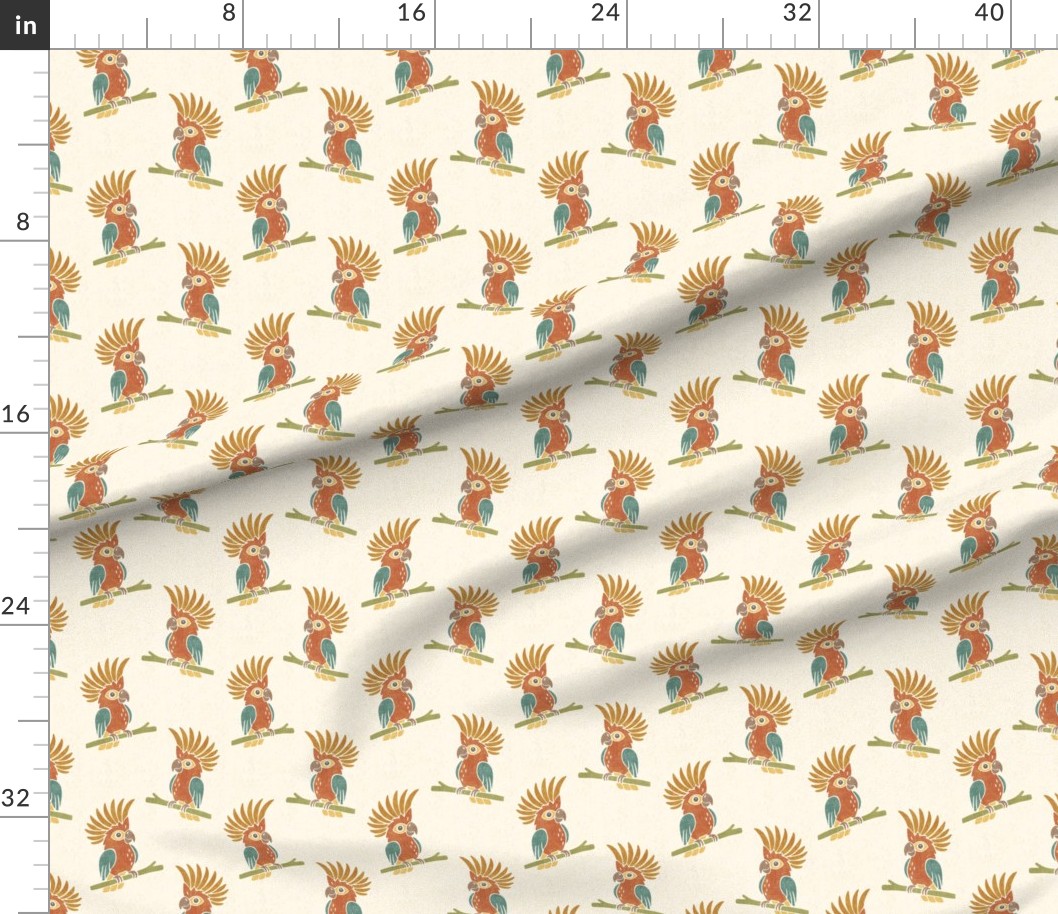 Whimsical Safari Crested Cockatoo Bird Nursery with Branches for Baby Kids