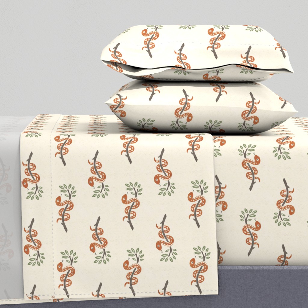 Whimsical Safari Friendly Snakes Nursery with Branches for Baby Kids Decor — sheet-set