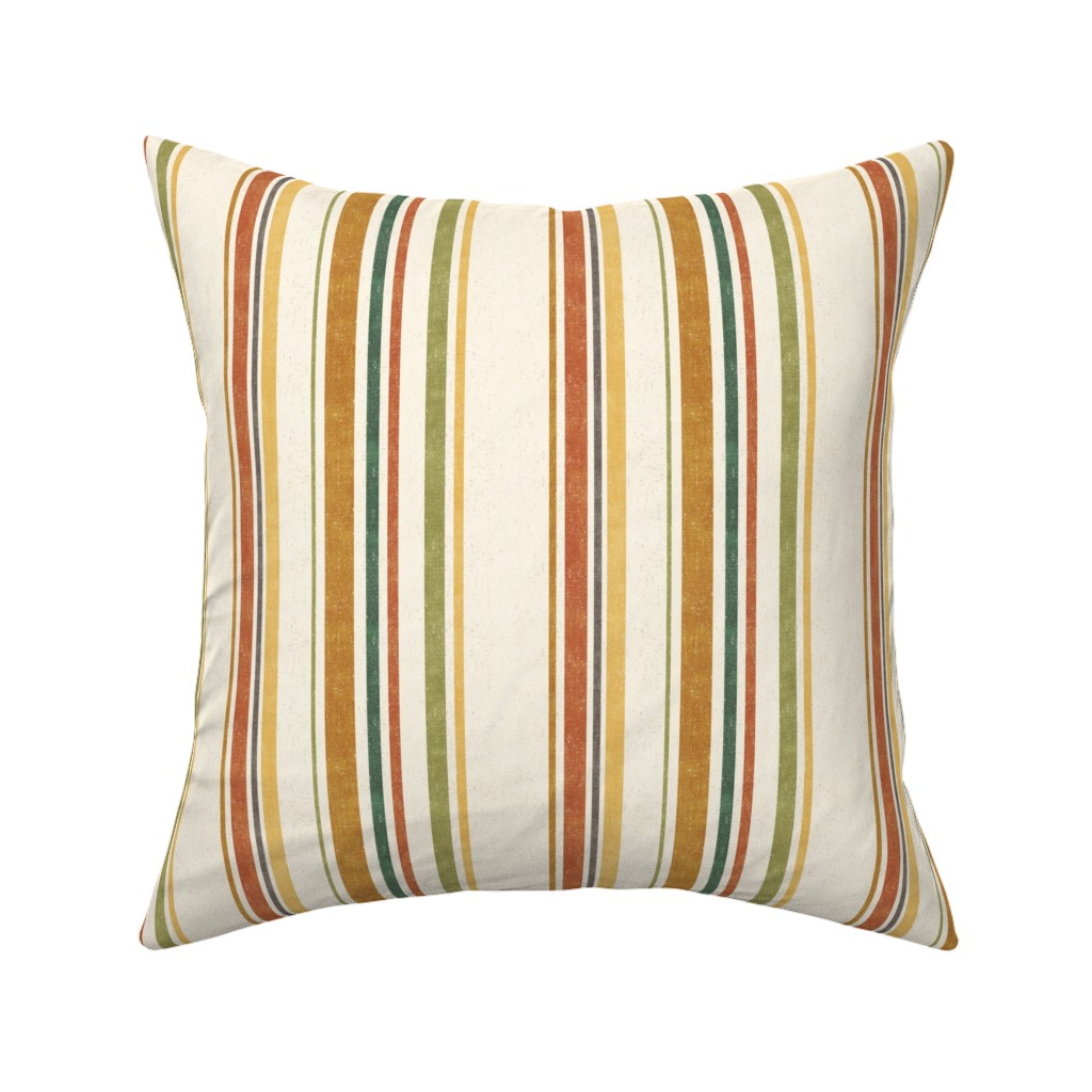 Whimsical Safari Jungle Stripe Nursery Fabric for Nursery Baby Kids Rooms — throw-pillow