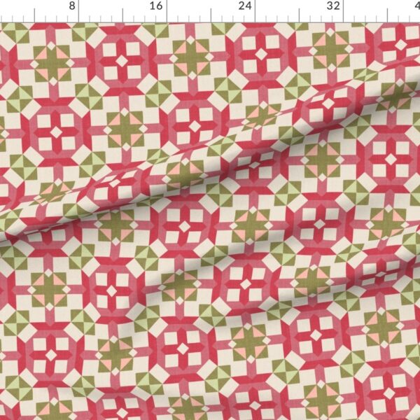 Vintage Retro cheater quilt block nursery geometric woven texture Blush Vintage Retro cheater quilt block nursery geometric woven texture Blush