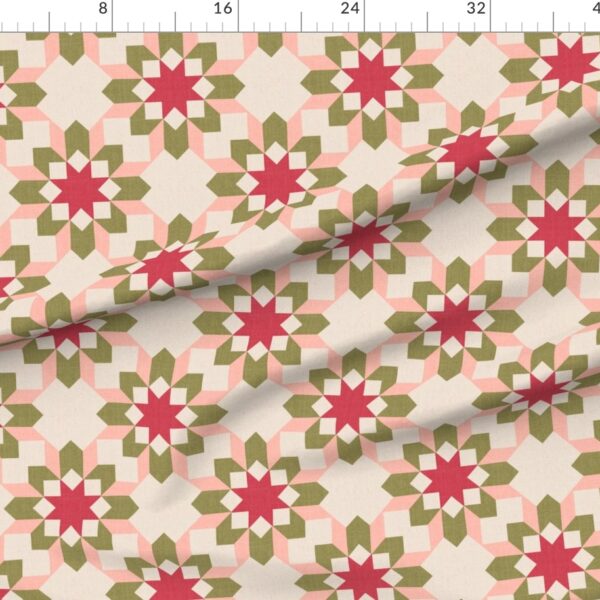 Vintage Retro cheater quilt block nursery geometric woven texture Blush Vintage Retro cheater quilt block nursery geometric woven texture Blush