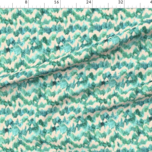 Faded Resort Painterly Boho Ikat Textured Abstract Tie Dye in Turquoise