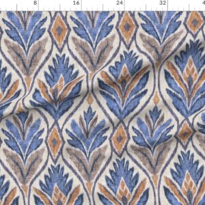 boho-ikat-leaves-botanical-linen-textured-wide-ogee-medallions-in-denim