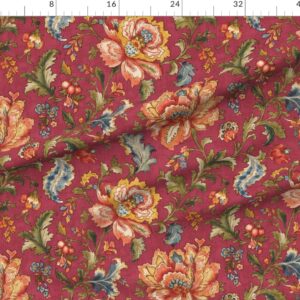 traditional-jacobean-chintz-revival-floral-botanical-scrollwork-in-crimson