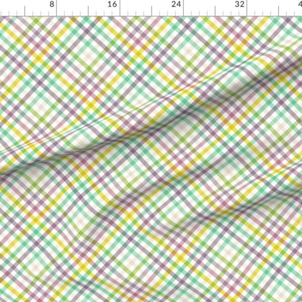 Diagonal Tartan Plaid Check Pastel Crossweave Stripes & Lines in Meadow