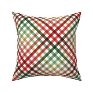 Diagonal Tartan Plaid Check Festive Christmas Holiday Crossweave Stripes