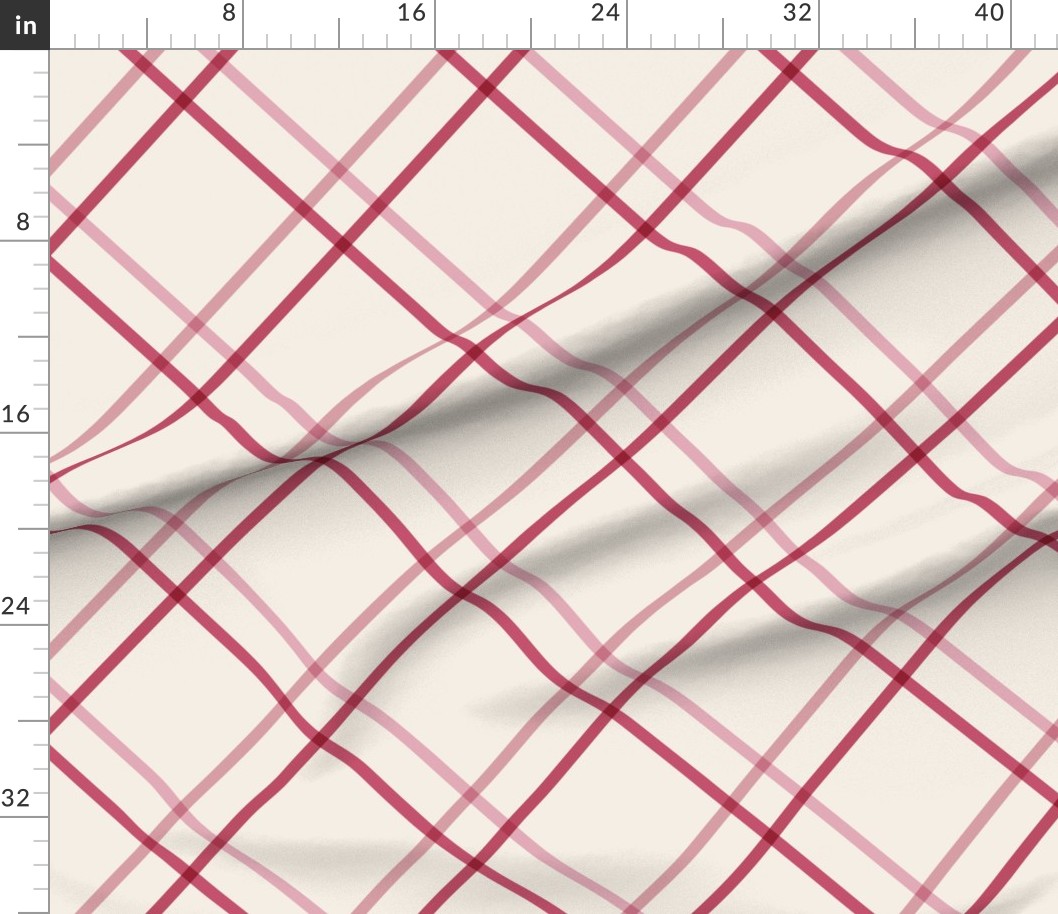 Diagonal Crisscross Stripes Modern Minimalist Bias Lines & Checks in Pink
