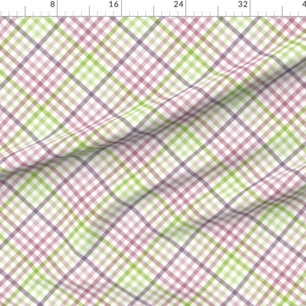 Diagonal Tartan Plaid Check Pastel Crossweave Stripes & Lines in Orchid