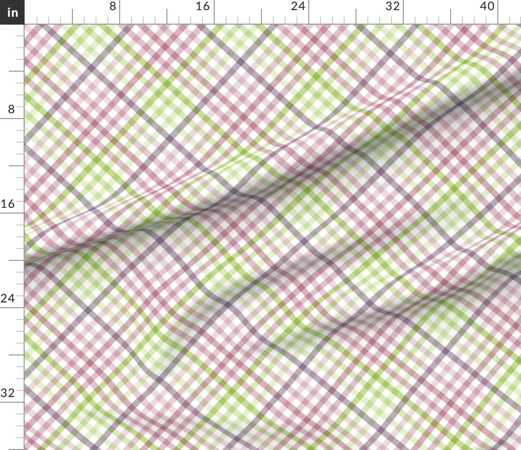 Diagonal Tartan Plaid Check Pastel Crossweave Stripes & Lines in Orchid