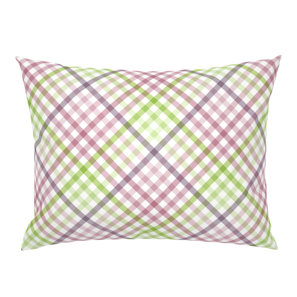 Diagonal Tartan Plaid Check Pastel Crossweave Stripes & Lines in Orchid — pillow-sham