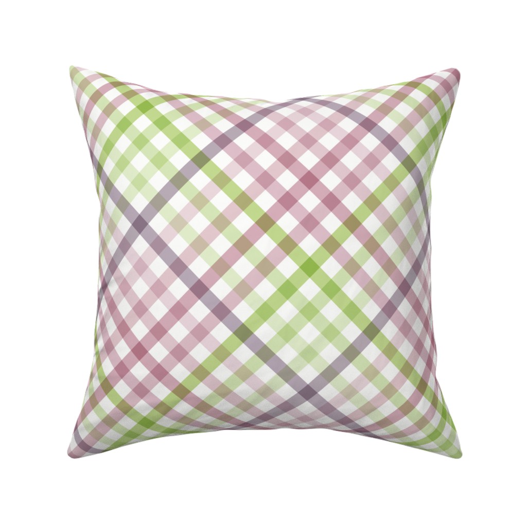 Diagonal Tartan Plaid Check Pastel Crossweave Stripes & Lines in Orchid — throw-pillow