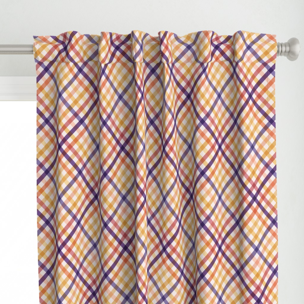 Diagonal Tartan Plaid Check Autumn Crossweave Stripes & Lines in Autumn — curtains