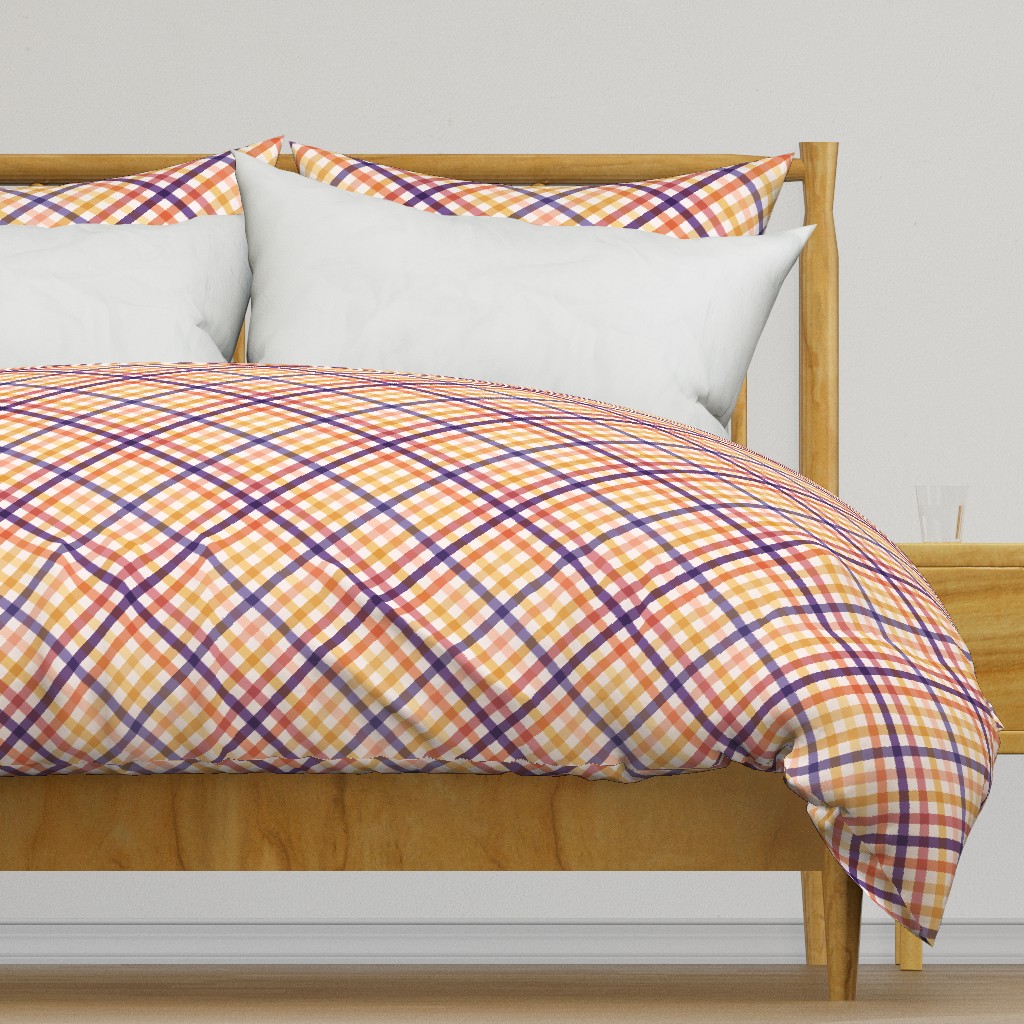 Diagonal Tartan Plaid Check Autumn Crossweave Stripes & Lines in Autumn — duvet-cover