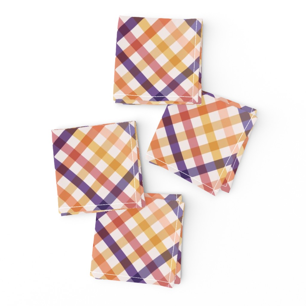 Diagonal Tartan Plaid Check Autumn Crossweave Stripes & Lines in Autumn — napkin