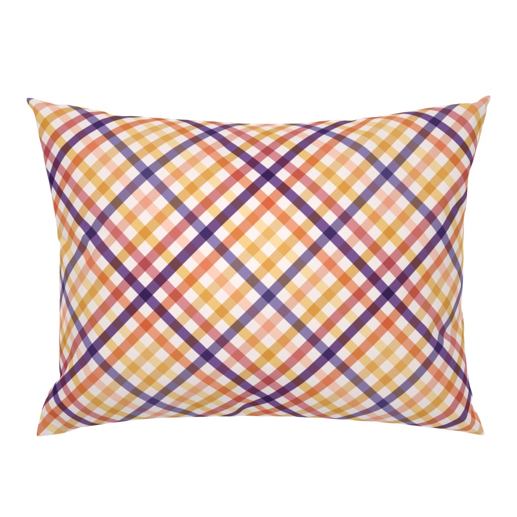 Diagonal Tartan Plaid Check Autumn Crossweave Stripes & Lines in Autumn — pillow-sham
