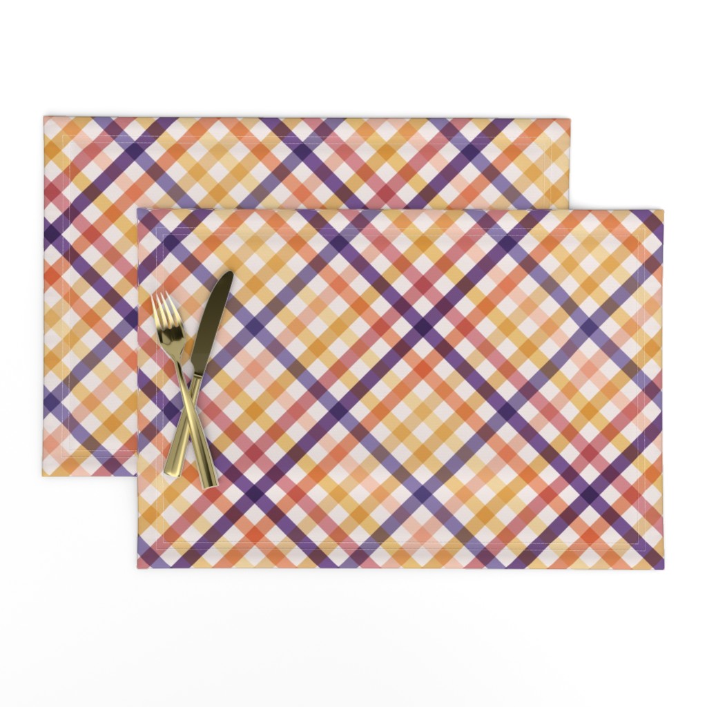 Diagonal Tartan Plaid Check Autumn Crossweave Stripes & Lines in Autumn — placemat