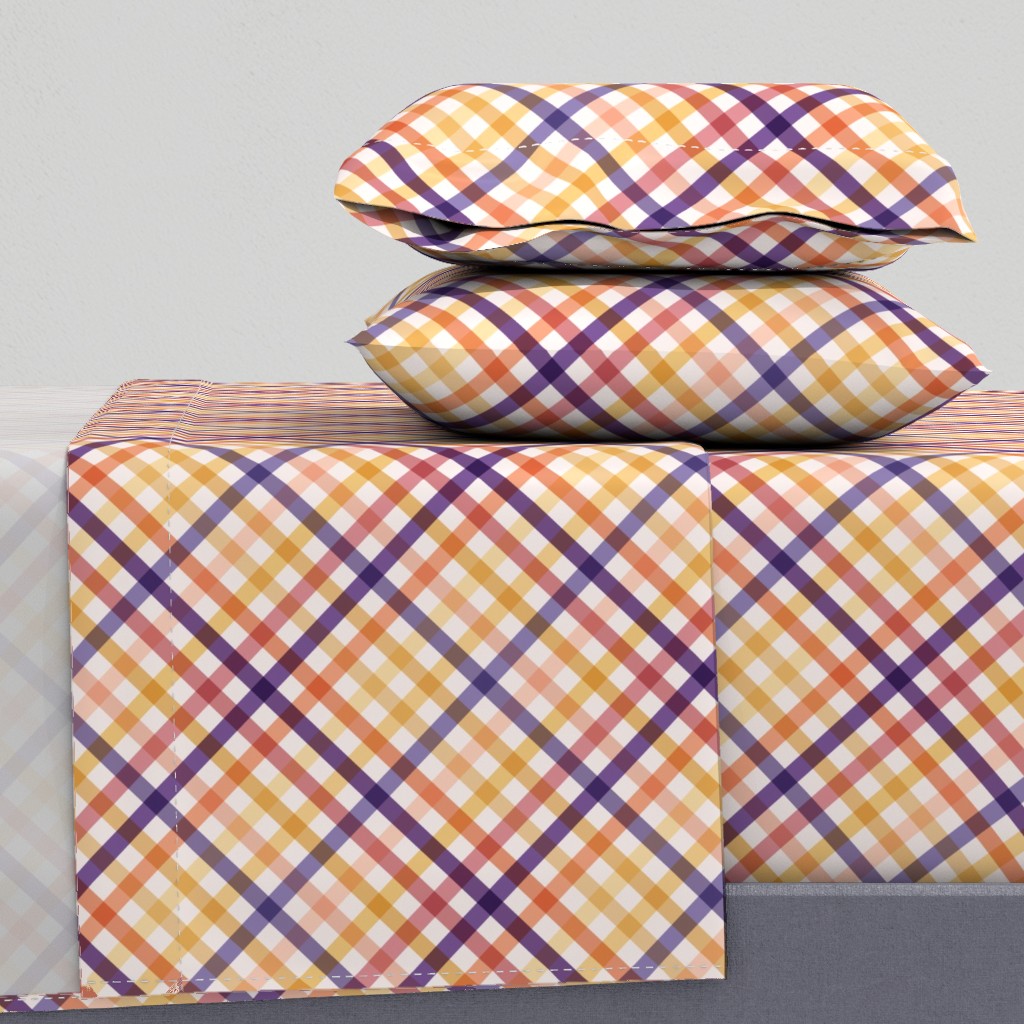 Diagonal Tartan Plaid Check Autumn Crossweave Stripes & Lines in Autumn — sheet-set
