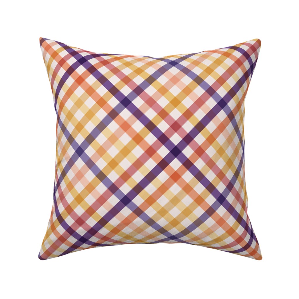 Diagonal Tartan Plaid Check Autumn Crossweave Stripes & Lines in Autumn — throw-pillow