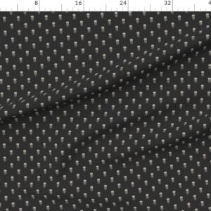 rustic-block-print-tulip-folk-floral-medium-scale-linen-texture-jet-black