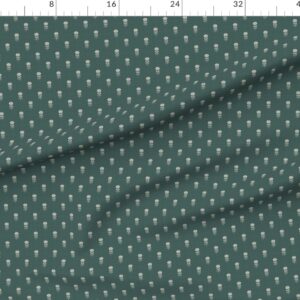rustic-block-print-tulip-folk-floral-medium-scale-linen-texture-deep-teal