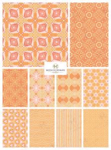 MR23030-Boho Geometry Spring - Sunlit Orange & Pink Moroccan Tiles